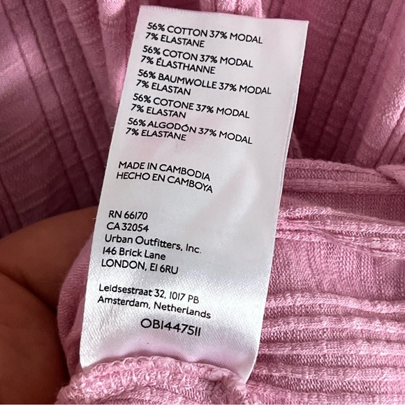 Anthropologie Pilcro Sustainable Ribbed Tank Top In Pink Size Medium Stretch - Picture 10 of 13